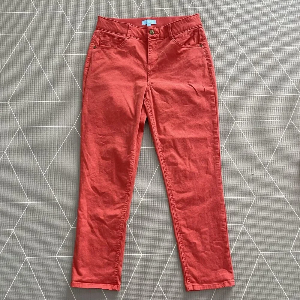 Draper James RSVP‎  Women's Roll Cuff Skinny Jeans Size 10 Tomato